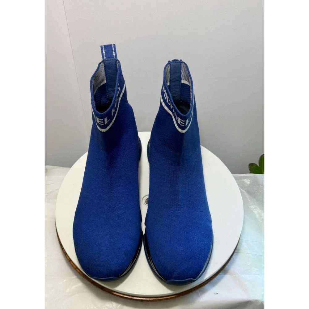 Michael Kors Kendra Reflective High Stretch Knit Sock Sneaker 10.5 Sapphire Blue